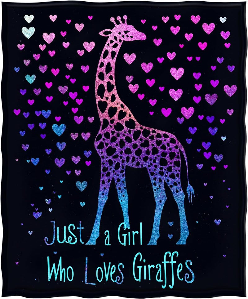 Levens Giraffe Blanket 50"x60" Giraffe Gifts for Women Girls, Just a Girl Who Loves Giraffes Throw Blankets Galaxy Giraffes Stuff Animal Soft Cozy Lightweight Flannel Blanket Decor for Couch Sofa Bed - Image 2